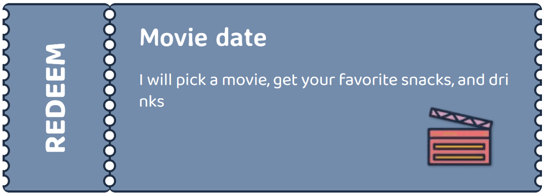 A ticket that offers a movie date